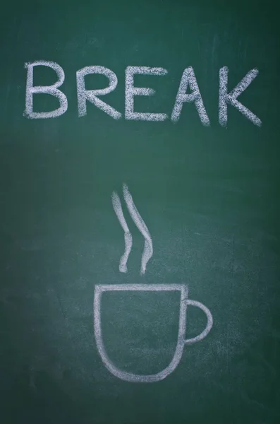 Skiss krita kopp kaffe på blackboard. — Stockfoto