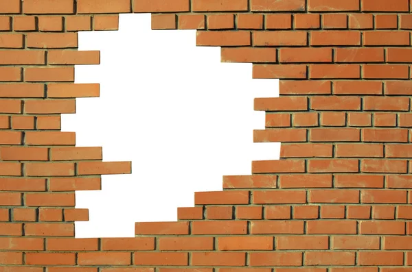 Brick wall with hole — Stock Photo, Image