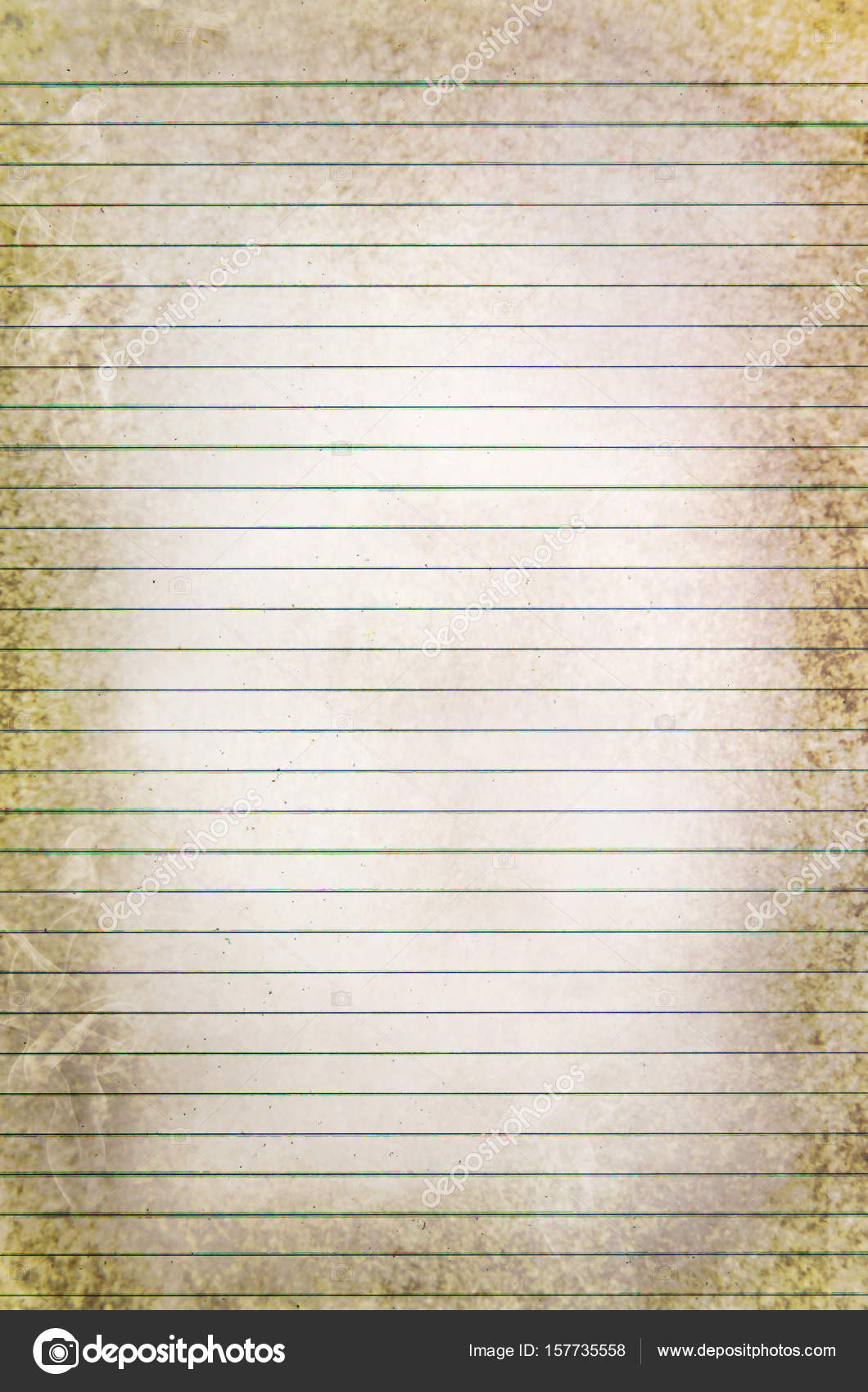 vintage blank note paper from notebook with lines stock