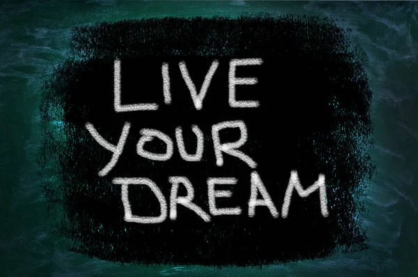 Live Your Dream palavras escritas em fundo grunge — Fotografia de Stock