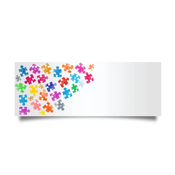 Renkli puzzle baskı kartı — Stok fotoğraf