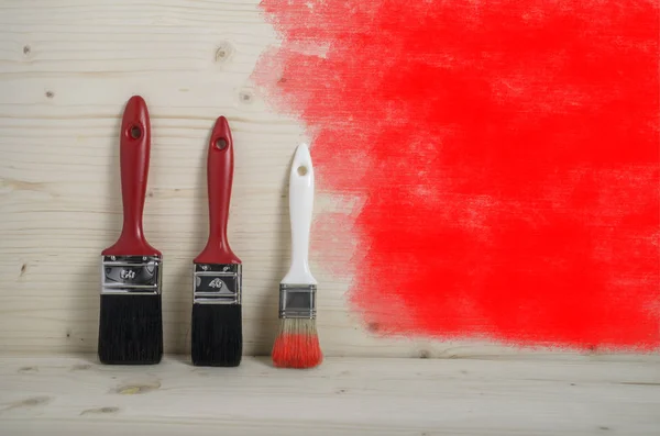 Készen áll a festészet Paint Brush. Díszítő koncepció. — Stock Fotó