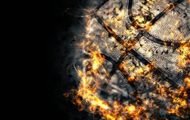 Basketball background, fire illustration. clipart