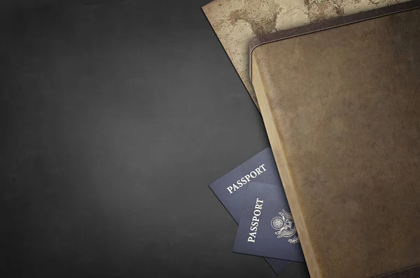Suitcase with passports — Stock Photo, Image
