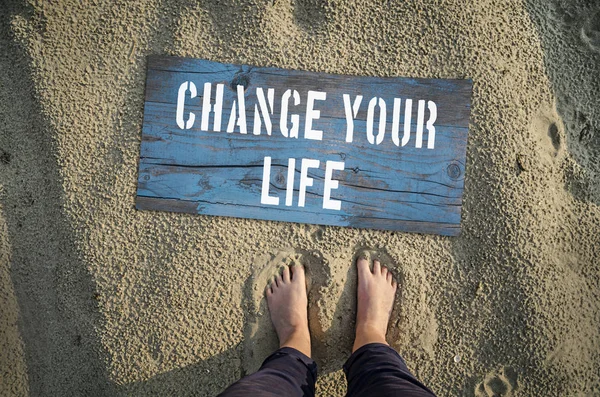 Change your life text — Stock Photo, Image