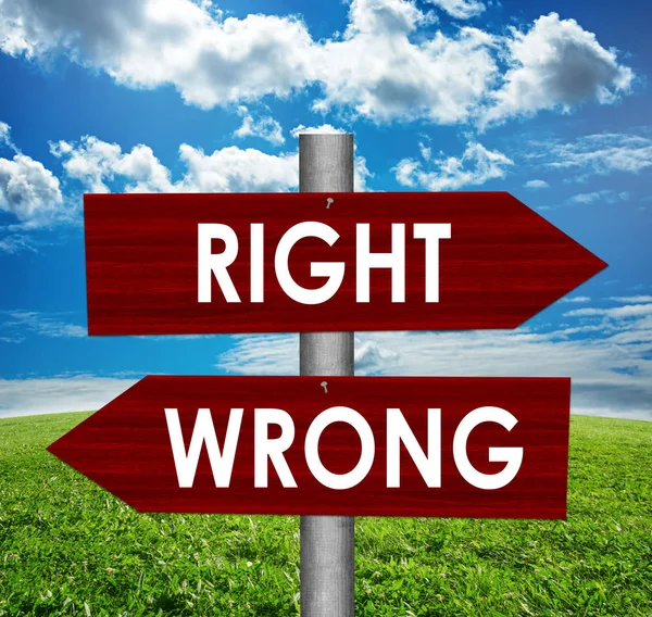 Right and wrong road sign — Stock Photo, Image