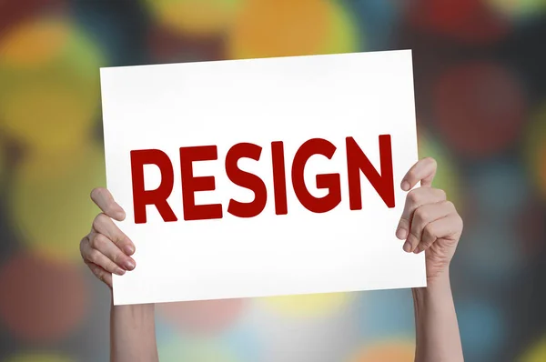 Resign card with bokeh background — Stock Photo, Image