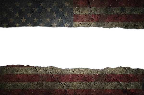 Bandeira dos EUA rasgada — Fotografia de Stock