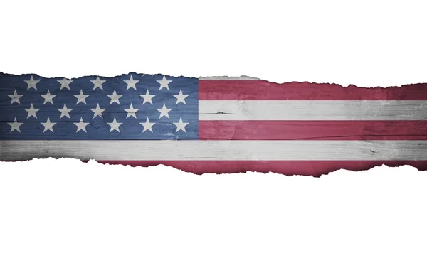 Carta strappata sopra la bandiera statunitense — Foto Stock