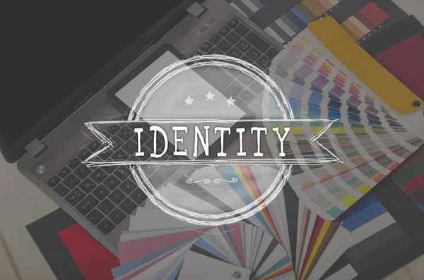 Identitet branding marknadsföring copyright märke koncept — Stockfoto