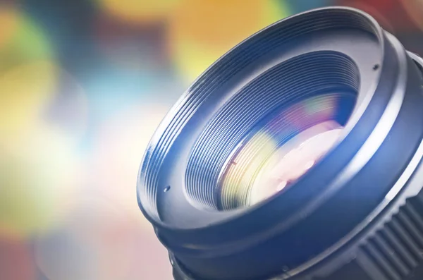 Lente da câmera com reflexos da lente — Fotografia de Stock