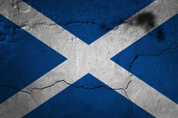 Vlag van Schotland op gebarsten betonnen wand — Stockfoto