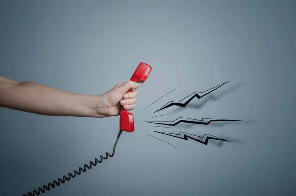 Conceito de comunicação de mão e telefone — Fotografia de Stock
