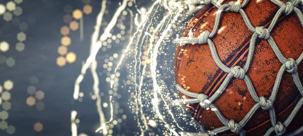 Basketbol arka plan. Karanlık basketbol arka plan kopya alanı ile.