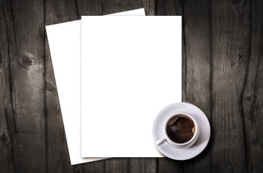 Boş Antet ve kahve fincanı 