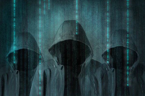 Grup hacker grafik kullanıcı arayüzü ile iş yerinde
