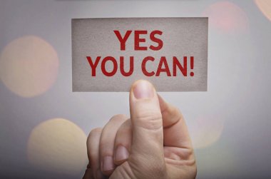 Evet yapabilirsin! motivasyonel kartı