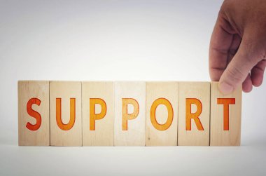 Yapı taşları ile yapılmış destek kelime