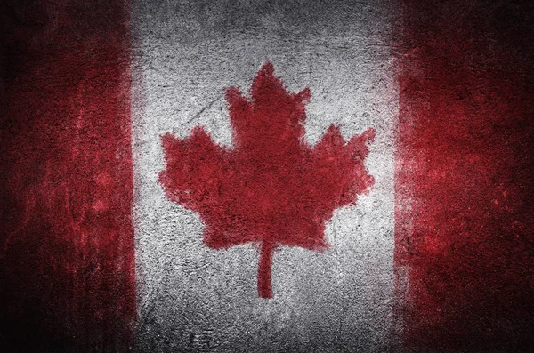 Canada vlag geschilderd op de betonnen muur achtergrond — Stockfoto