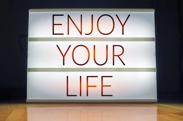 Enjoy your life light box — Stock Photo, Image