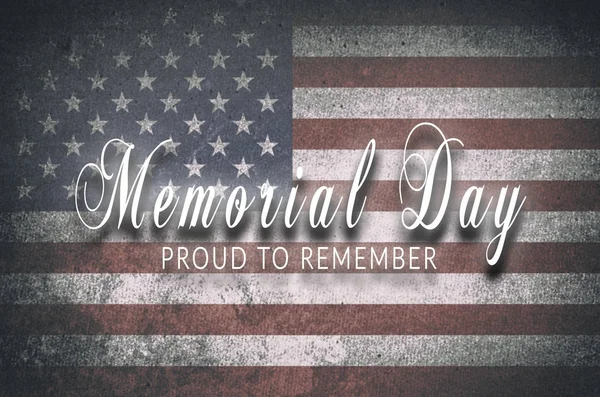 Carte Memorial Day avec fond drapeau américain. Affiche ou bannière patriotique . — Photo