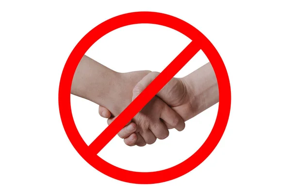 Handshake Social Distance Concept Restrict Handshakes Contain Coronavirus Covid Infection — Stock Photo, Image