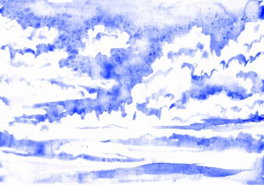 Pofuduk bulutlu mavi gökyüzü