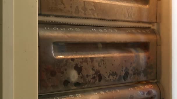 Refrigerador de apertura manual — Vídeo de stock