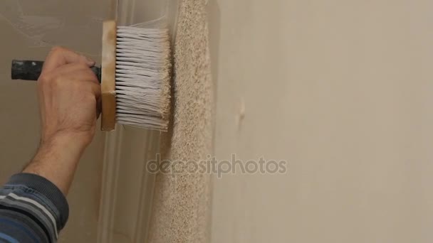 Decoración de renovación de pared interior — Vídeo de stock