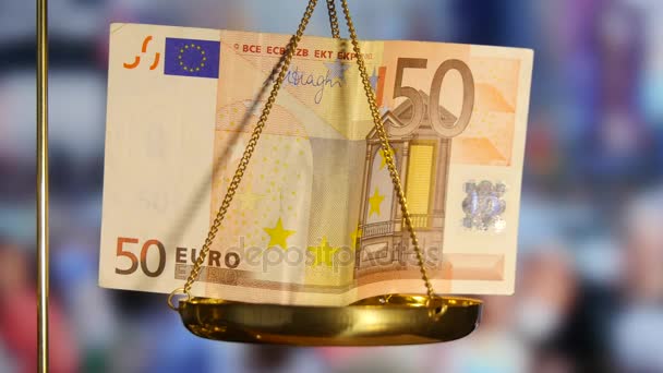 Euro notlar ölçekte — Stok video