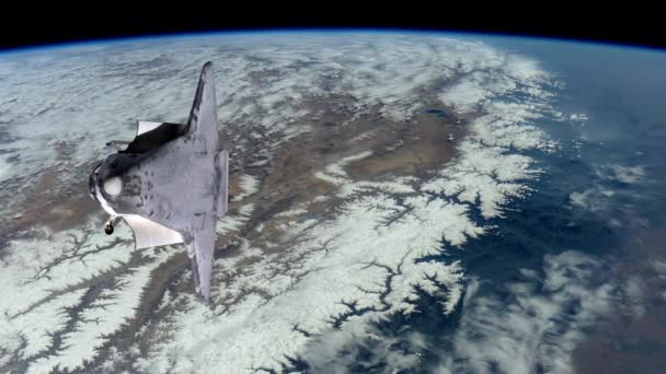 Space Shuttle Orbitante Terra — Video Stock
