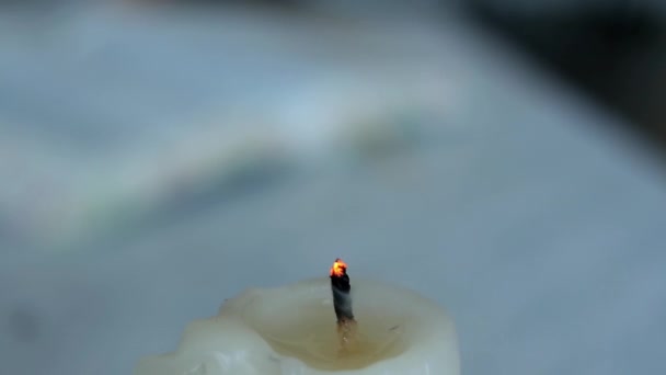 Kerze ausgeblasen — Stockvideo
