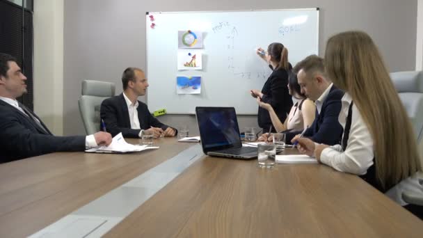 Företagskonferens i ett modernt kontor — Stockvideo