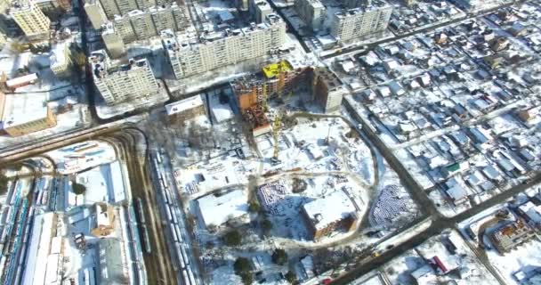 Construction de bâtiments en hiver — Video