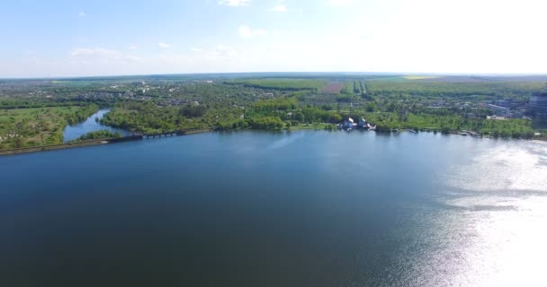 Vista aérea da barragem velha — Vídeo de Stock