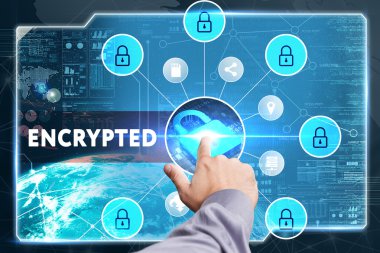 Ekonomi, teknoloji, Internet ve ağ kavramı. Genç busine