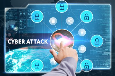 Ekonomi, teknoloji, Internet ve ağ kavramı. Genç busine