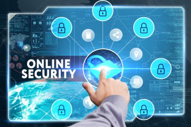 Ekonomi, teknoloji, Internet ve ağ kavramı. Genç busine