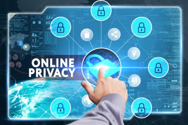 Ekonomi, teknoloji, Internet ve ağ kavramı. Genç busine