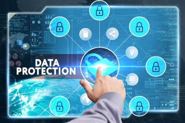 Ekonomi, teknoloji, Internet ve ağ kavramı. Genç busine