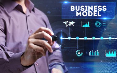 Teknoloji, internet, iş ve pazarlama. Genç iş adamı