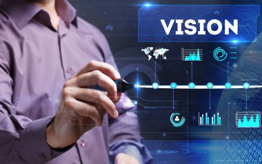 Teknoloji, internet, iş ve pazarlama. Genç iş adamı