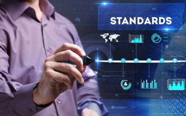 Teknoloji, internet, iş ve pazarlama. Genç iş adamı