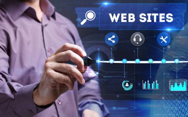 Teknoloji, Internet, iş ve pazarlama. Genç iş başına