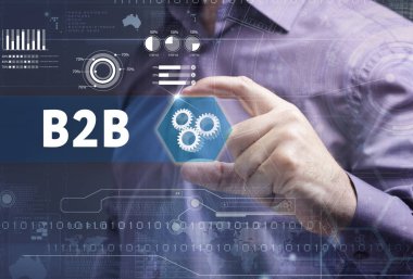 Ekonomi, teknoloji, Internet ve ağ kavramı. Genç busine