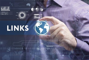 Ekonomi, teknoloji, Internet ve ağ kavramı. Genç busine