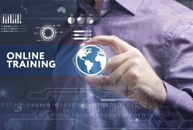 Ekonomi, teknoloji, Internet ve ağ kavramı. Genç busine