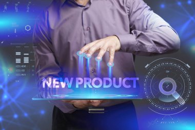 Ekonomi, teknoloji, Internet ve ağ kavramı. Genç busine