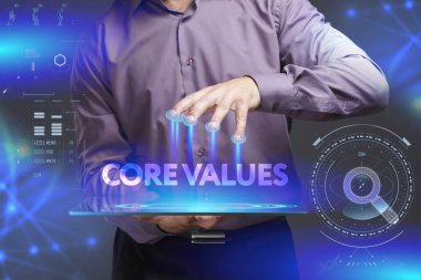 Ekonomi, teknoloji, Internet ve ağ kavramı. Genç busine