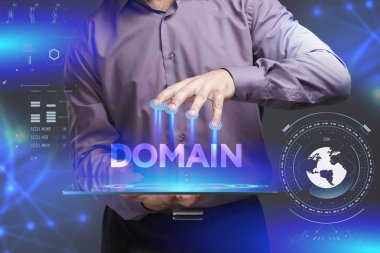 Ekonomi, teknoloji, Internet ve ağ kavramı. Genç busine